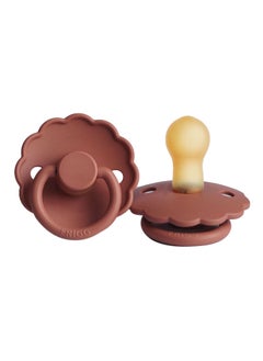 FRIGG Daisy Latex Baby Pacifier, 0-6 Months, Pack of 1, Size 1 - Baked Clay  - Image 1