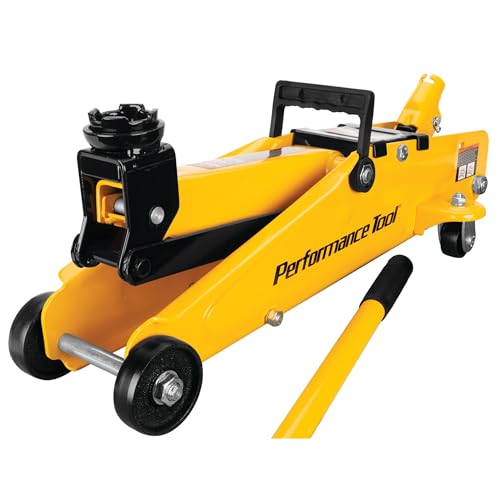 Performance Tool W1640 2-1/2 Ton Garage Jack, (5,000 lbs.) 5-15.5-Inch Lift, Swivel Casters, For Cars/Trucks - Image 1
