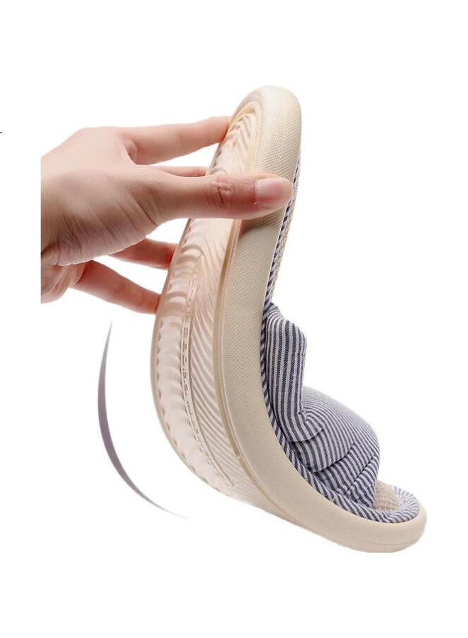 Xggc Four-Season Slippers For Men And Women, Spring And Autumn Indoor Home Use, Fabric, Sweat-Absorbing, Breathable, Cotton And Linen Slippers, Green, Size 44-45 - Image 2