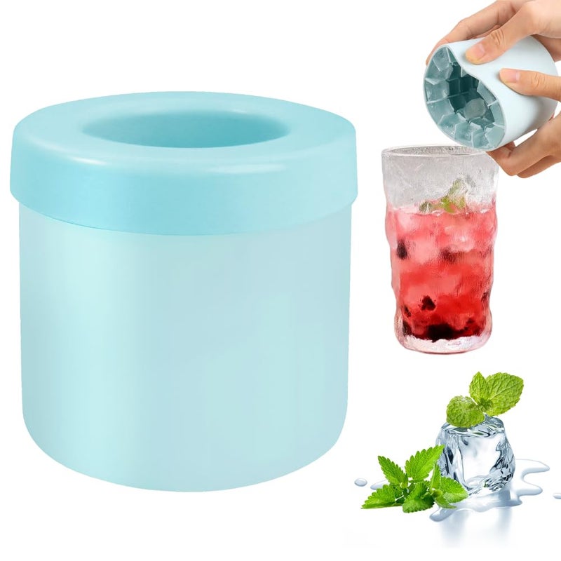 Achouray Cylinder Silicone Ice Cube Mold New 3D Ice Cubes Maker Decompress Ice Lattice PressType EasyRelease Ice Cup BlueGreen NEWZBBBlueGreen