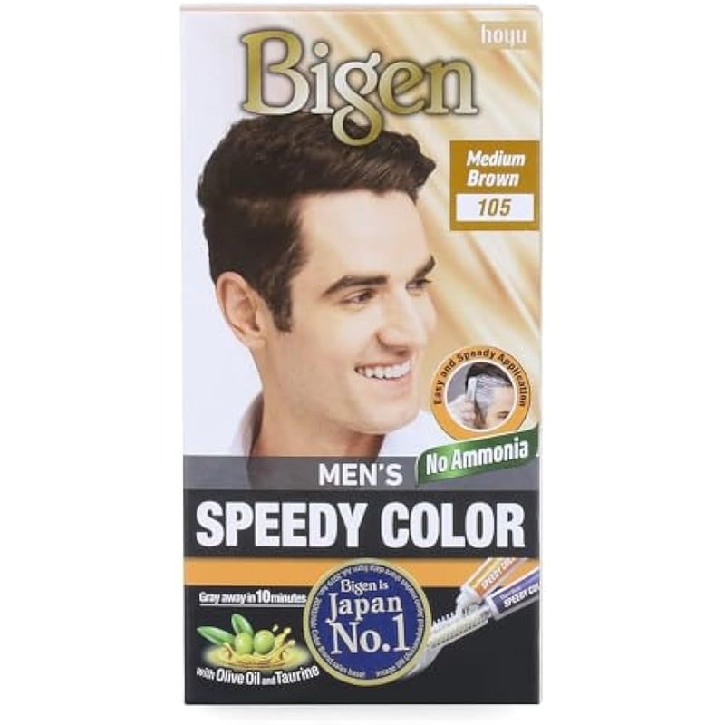 Bigen Men's Speedy No Ammonia Hair Color - Medium Brown 105