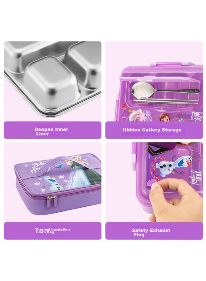 Tafuco Taiao Lilfant 316 Stainless Steel Children's Lunch Box, 5 Compartments With Soup Bowl, 1.5l, For Primary School Students, Fzii8021 - Image 4