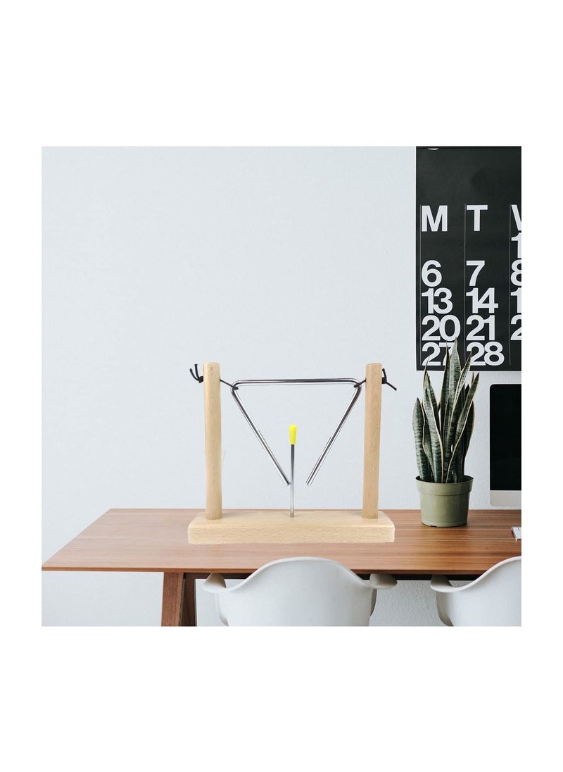 Megarya LOONELO Musical Triangle Instruments with Striker and Wooden Stand,Hand Percussion Triangles Musical Instrument for Kids Children Music Enlightenment (wood-1)  - Image 4