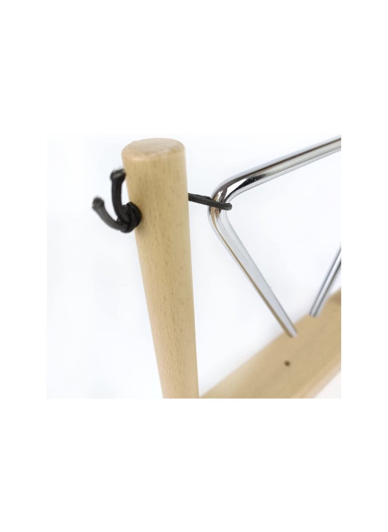 Megarya LOONELO Musical Triangle Instruments with Striker and Wooden Stand,Hand Percussion Triangles Musical Instrument for Kids Children Music Enlightenment (wood-1)  - Image 3
