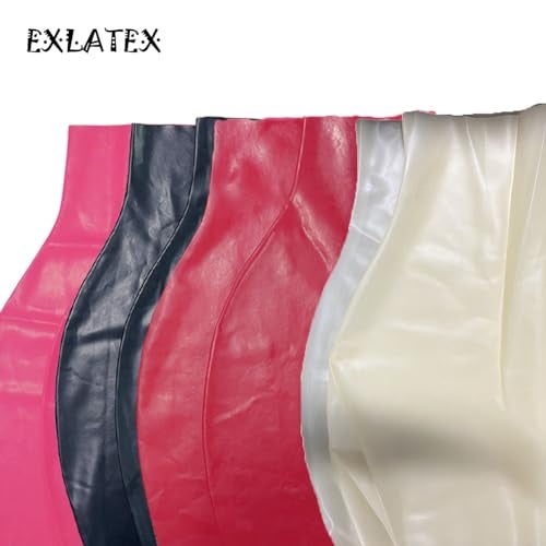 EXLATEX Women's Latex Rubber Gummi Black Mini Skirt (Medium, Black) - Image 2