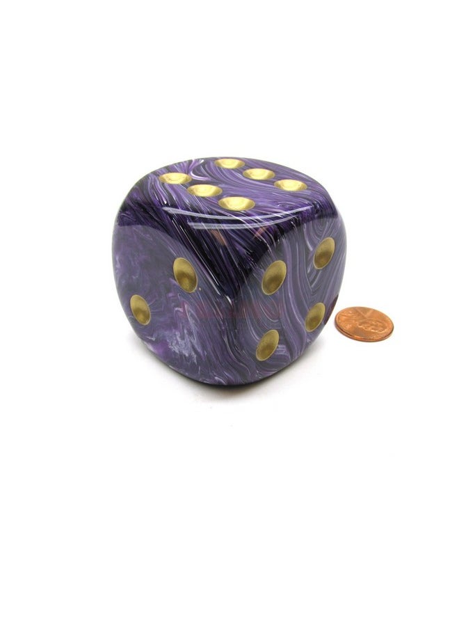 Chessex Purple Vortex With Gold Pips 50mm (2in) D6 Die Chessex  - Image 1