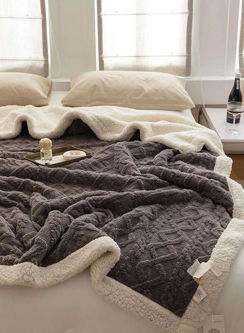 DubaiGallery Winter thickened Polar Fleece blanket soft comfortable double layer lamb Fleece office home nap warm sofa blanket - Image 2