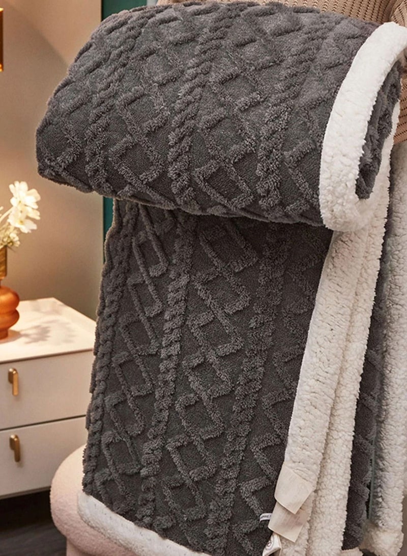 DubaiGallery Winter thickened Polar Fleece blanket soft comfortable double layer lamb Fleece office home nap warm sofa blanket - Image 4