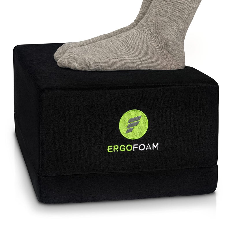 ErgoFoam XL Foot Rest for Under Desk at Work for Stools High Chairs ChiropractorEndorsed 2in1 Adjustable Under Desk Footrest Ergonomic HighDensity CompressionResistant Foam Nonslip Foot Rest