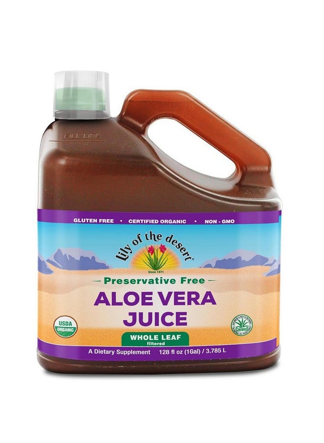 Lily Of the Desert Lily of the Desert Aloe Vera Juice Preservative Free, Whole Leaf Filtered Aloe Vera Drink 128 Fl Oz with Cup  - Image 1