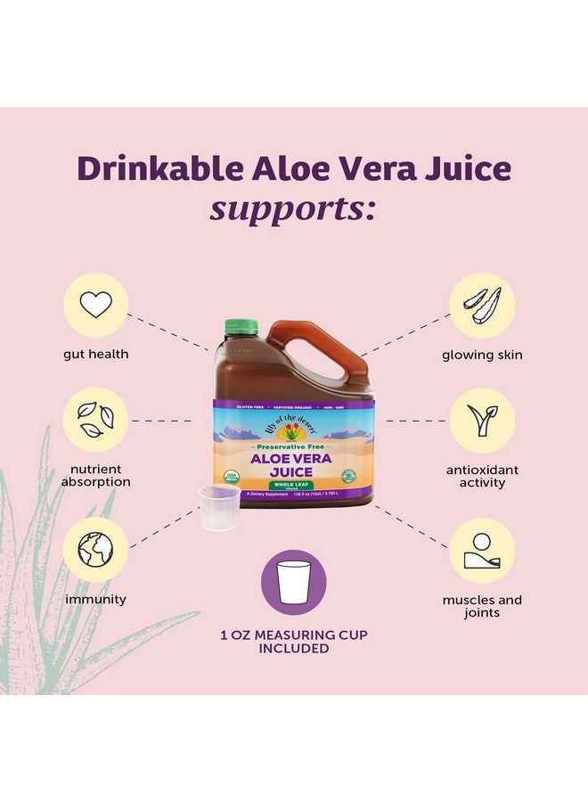 Lily Of the Desert Lily of the Desert Aloe Vera Juice Preservative Free, Whole Leaf Filtered Aloe Vera Drink 128 Fl Oz with Cup  - Image 3