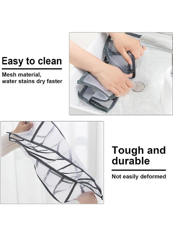 2-Piece Wardrobe Clothes Organizer, 7 Grids Foldable Closet Drawer Organizers, Portable Storage Clothing Storage Mesh Bins Box for Jeans Pants T-Shirt Sweaters