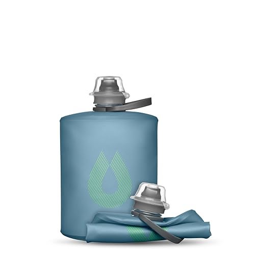 HydraPak Stow - Collapsible Backpacking Water Bottle (500ml) - BPA Free, Ultra Light, Spill-Proof Twist Cap - Tahoe Blue - Image 1