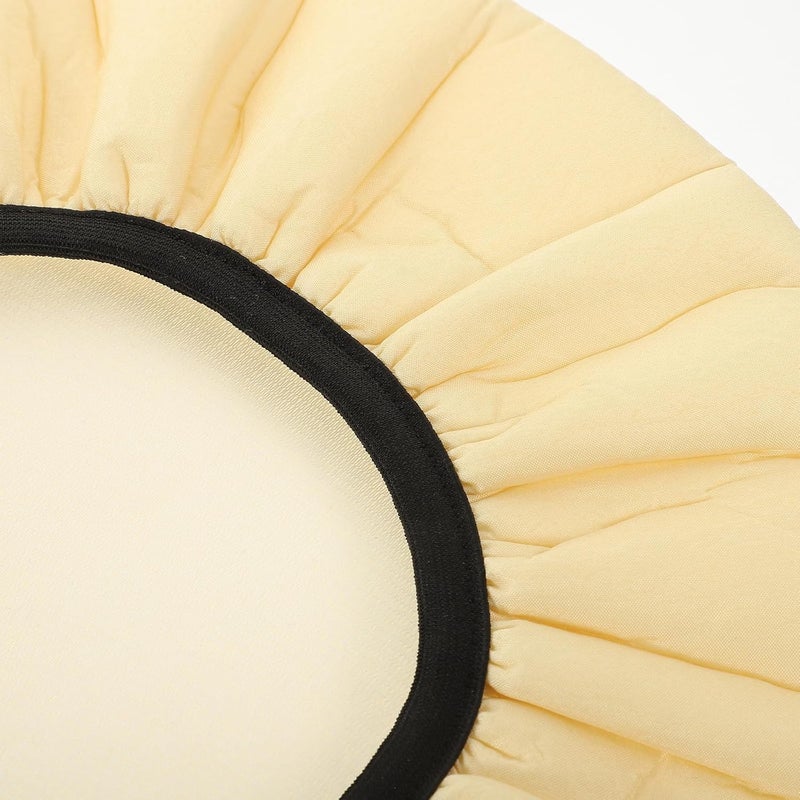 Milisten Stool Cover Beige Fabric Elastic Stretch Barstool Protector for 30cm Diameter Chair Seat, Removable Dining Chair Slipcover for Home and Bar Use - Image 4