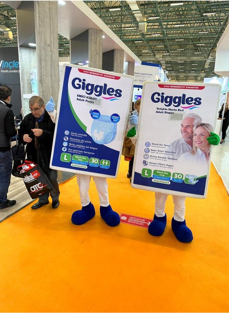 giggles - Giggles Adult Diapers Briefs Turkish Made with Extra Dryness Layer and Wetness Indicator Large Size (30 Pieces ) - Image 1