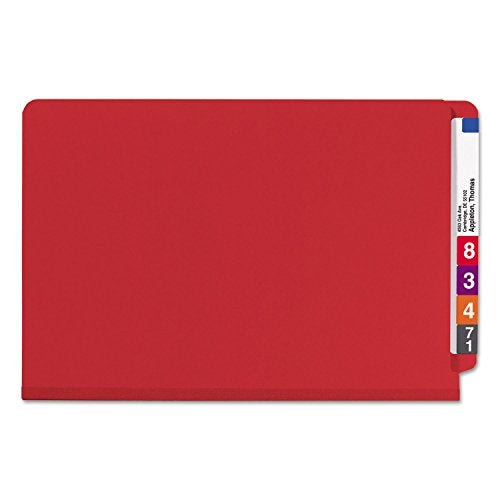 Smead End Tab Classification Folder, Legal, Straight, 2 Dividers, Bright Red, 10 per Box (29783) - Image 3