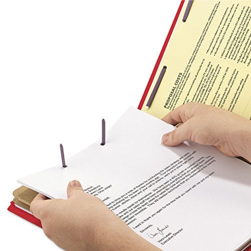 Smead End Tab Classification Folder, Legal, Straight, 2 Dividers, Bright Red, 10 per Box (29783) - Image 2