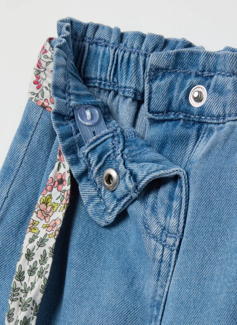 Ovs Wide-Leg Trousers With Floral Belt