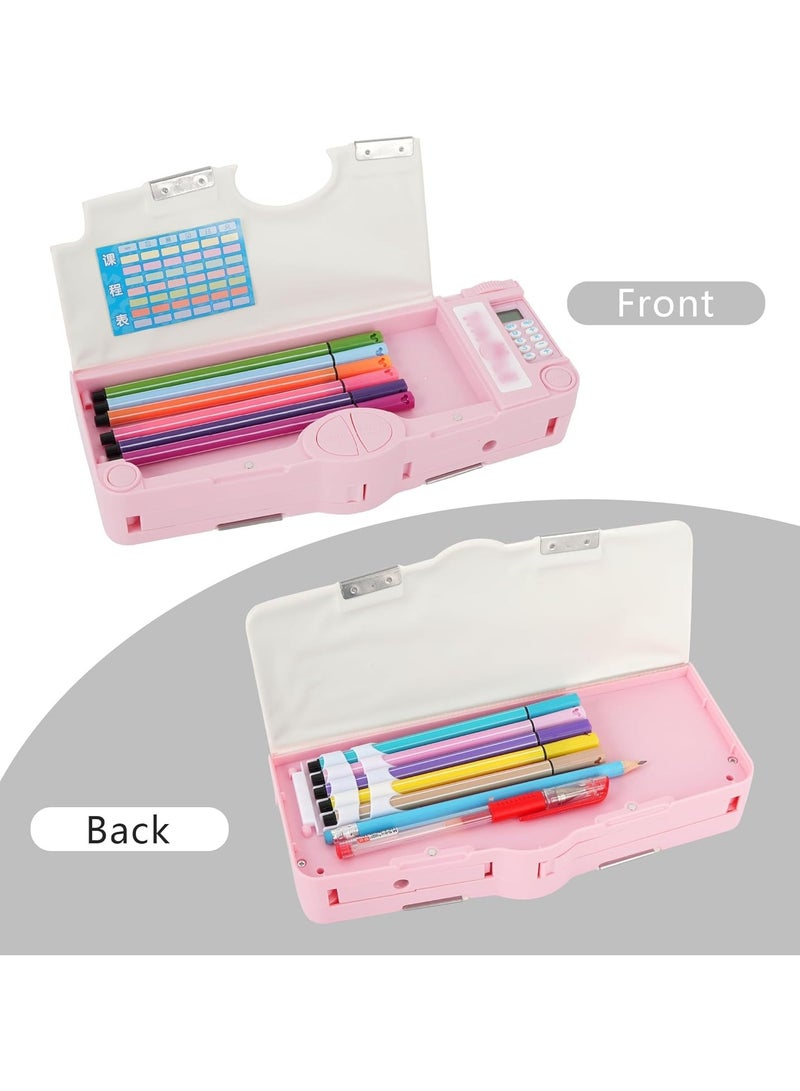 Loquat 【Upgrade】 Pop-Up Multifunctional Pencil Case Cute Cartoon Pencil Case Organiser Stationery with Calculator, School Supplies - Image 4