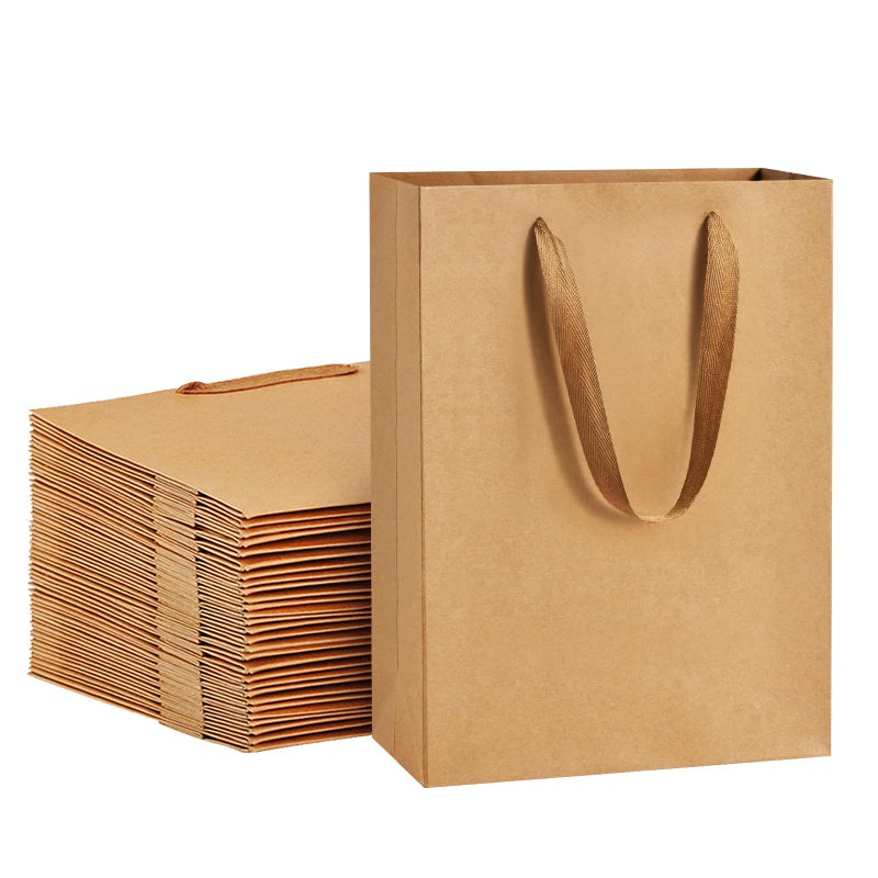 BagDream Paper Bags 8x4x11 25Pcs Gift Bags Heavy Duty Kraft Brown Gift Paper Bags with Handles Wedding Party Favor Gift Bags Shopping Bags Retail Merchandise Bags Paper Sacks