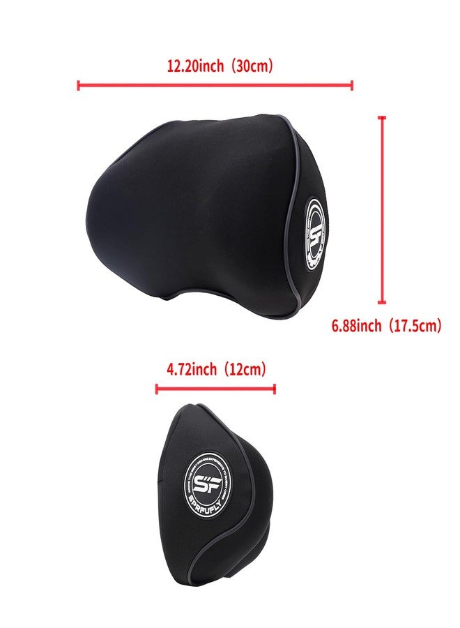 SPRFUFLY 2 Pack - Car Headrest Pillow for Neck Support, 100% Memory Foam Car Neck Pillow with Sleep Mask - Universal Fit Head Rest Travel Pillow Car Pillow for Pain Relief While Driving(Contains 2 Eye Masks) - Image 2