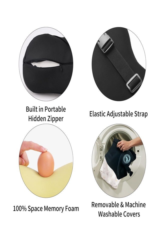 SPRFUFLY 2 Pack - Car Headrest Pillow for Neck Support, 100% Memory Foam Car Neck Pillow with Sleep Mask - Universal Fit Head Rest Travel Pillow Car Pillow for Pain Relief While Driving(Contains 2 Eye Masks) - Image 3