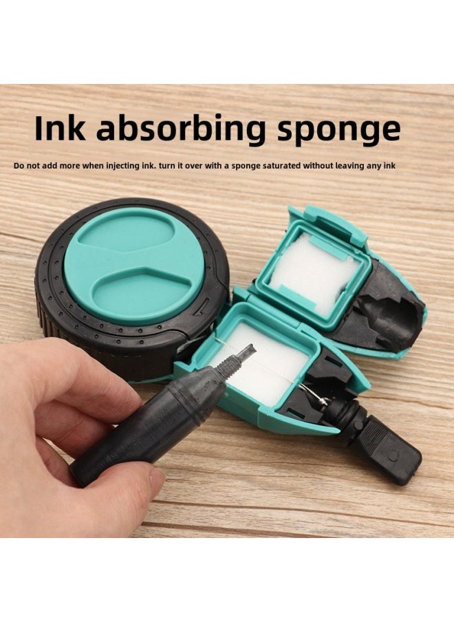 Generic - Bamboo Ink Bucket Plastic Ink Bucket Dragon Pattern Ink Bucket Automatic Woodworking Line Drawing Manual Spring And Release Line Carpenter Tool Self-rolling Ink Cartridge-Model:Hand-rolled Yellow-green Ink Fountain - Image 1