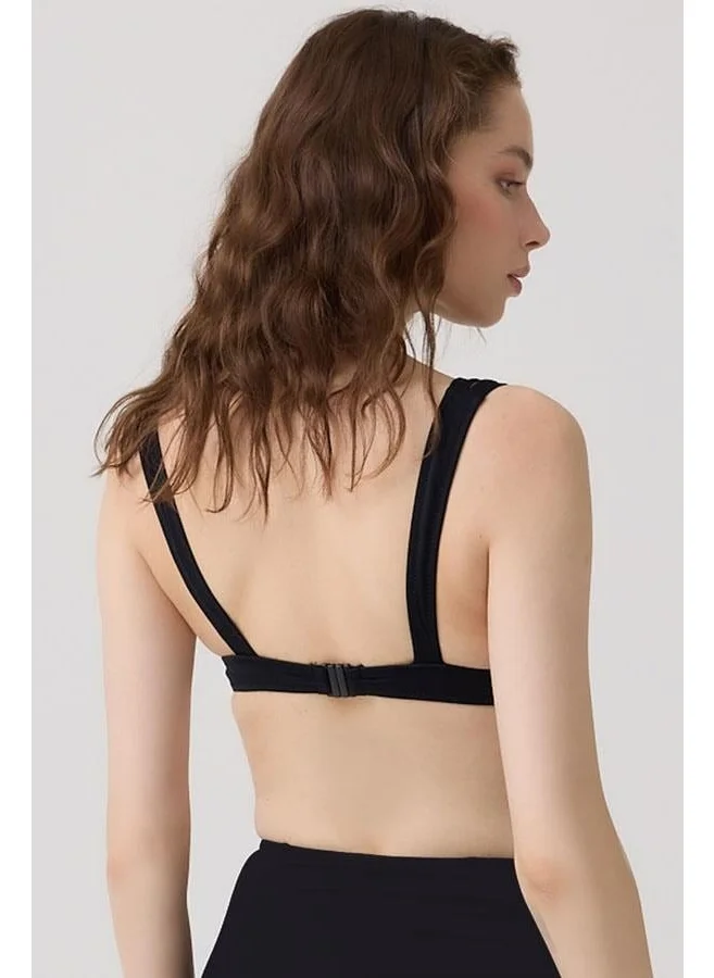 كوتن هيل Black Triangle Cut Out/Windowed Bikini Top