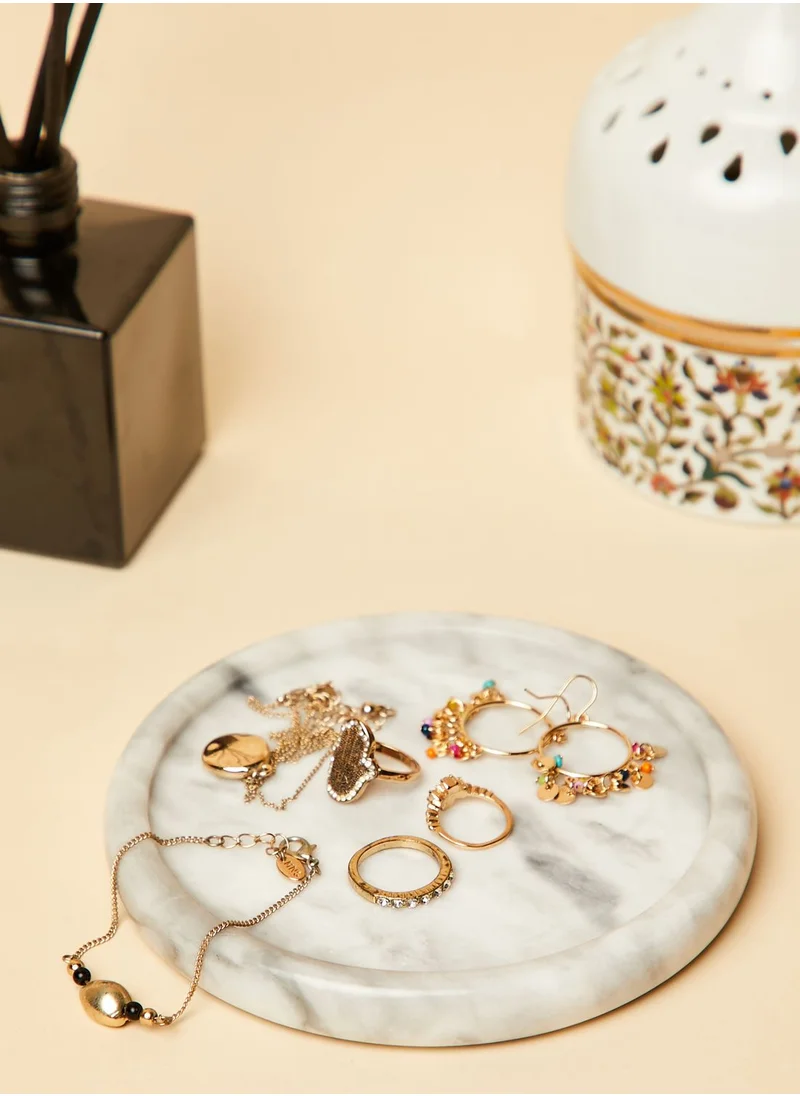AURORA White Round Marble Storage Tray