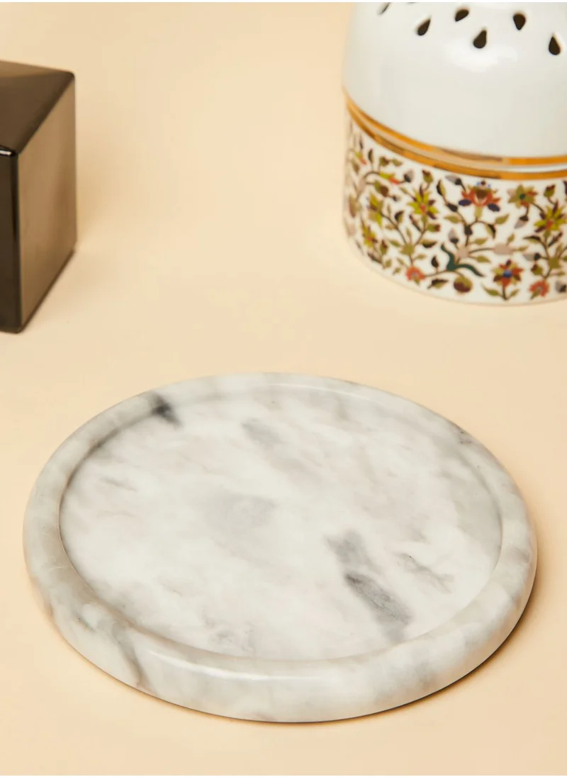 AURORA White Round Marble Storage Tray