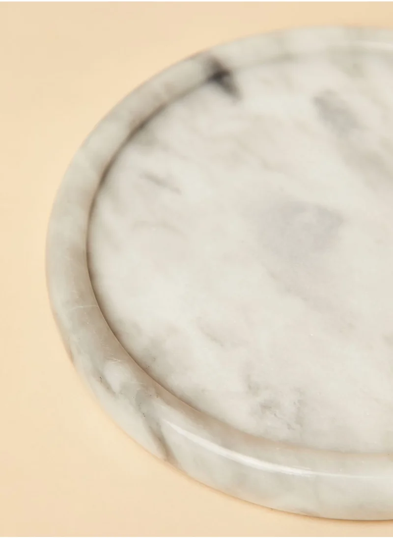 AURORA White Round Marble Storage Tray