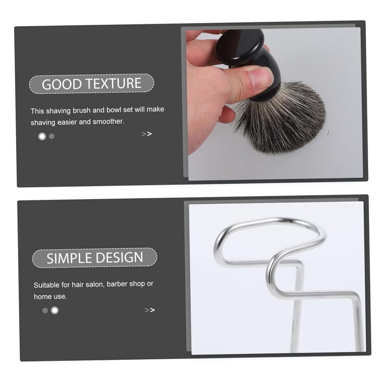 مجموعة حلاقة ميبكيس الرطبة مع وعاء حامل وفرشاة ومقبض للرجال للحلاقة التقليدية - Image 3