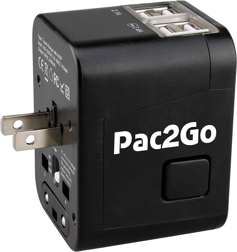 محول سفر عام Pac2Go مع شاحن USB رباعي - منافذ USB للشحن السريع - 4 × USB - Image 5