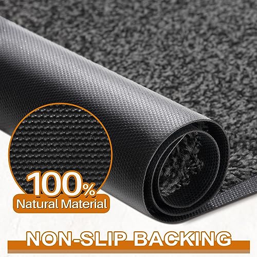 Mibao Front Door Mat, Dirt Trapper Welcome Mat for Outdoor Indoor, Non-Slip Waterproof Doormat, Durable Machine Washable Low Profile Entry Rug for Back Door Outside Patio Porch, 36" x 24", Grey - Image 5