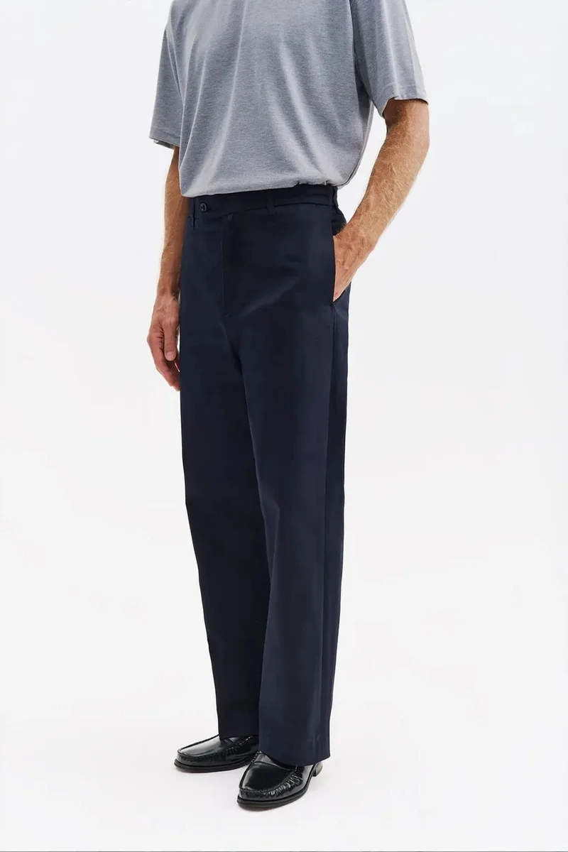 Giesto Navy Blue GIESTO Men's Cotton-Lycra Suit Pants for Men | Best Price UAE