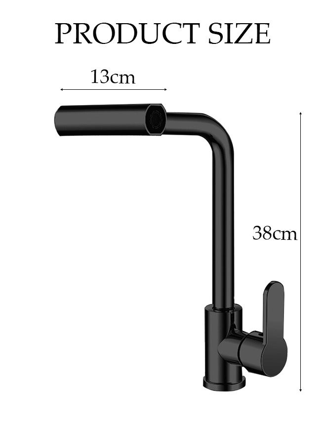 DUNISO 4 in 1 Stainless Steel Kitchen Faucet with 360° Rotating Water Outlet  Vintage Single Handle Kitchen Sink Faucet High Arc Multifunction Kitchen Faucet Classic Style Fashion-forward Built to Last - Image 4