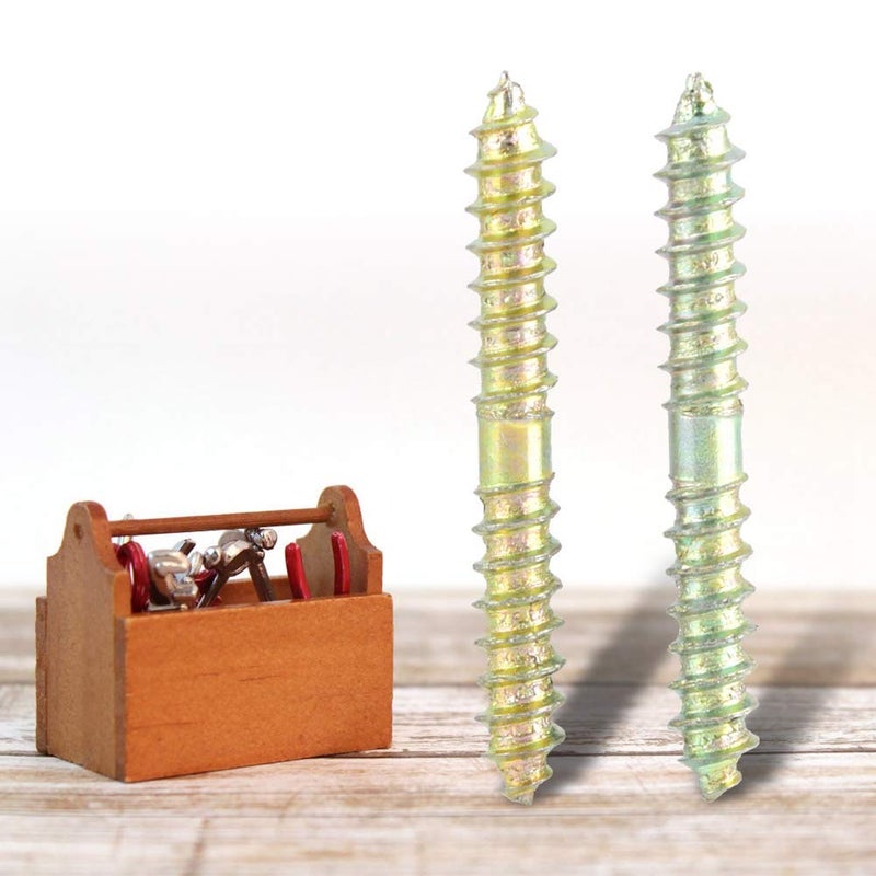 klarako Iron Self Tapping Screws Bolts, 20pcs Galvanized Coating Double Head Pointed Tail Self Drilling Screws for DIY Outdoor Shades, Securing Cables Wires - Image 2