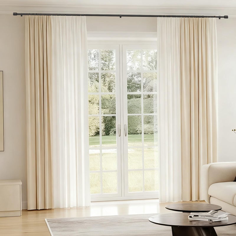 Edidonson 5/8â€ Diameter Curtain Rods 30-90 Inch, for 30-84 Inch Windows, Adjustable Splicing Black Curtain Rods for Windows with Brackets, Window Rod Long Small Curtains Rod - Image 5