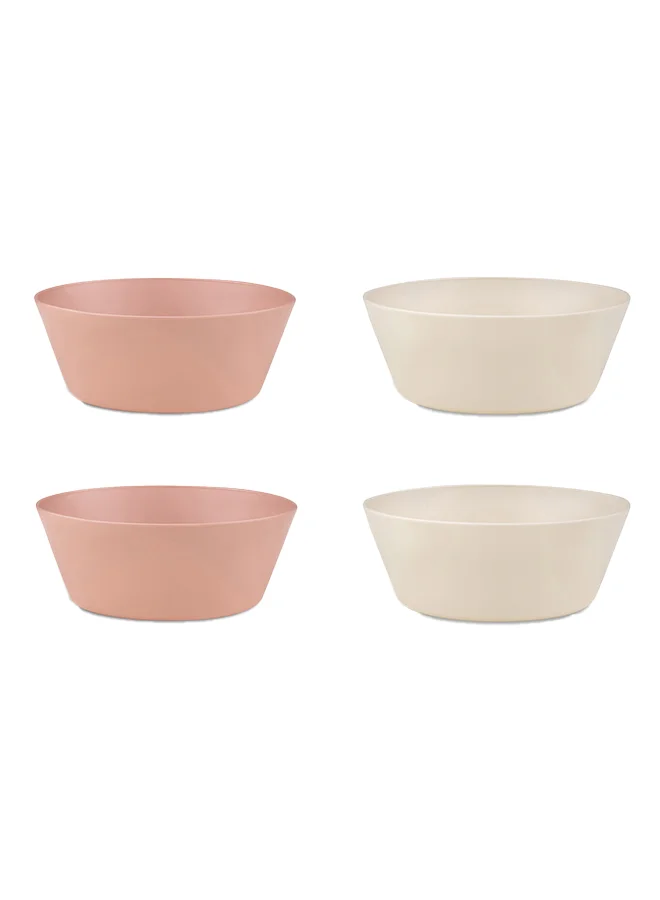 Citron Set of 4 Unbreakable Bowls 100% Organic, Reusable, Biodegradable, Environment Friendly And Unbreakable - Pink/Cream