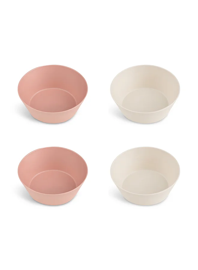 Citron Set of 4 Unbreakable Bowls 100% Organic, Reusable, Biodegradable, Environment Friendly And Unbreakable - Pink/Cream