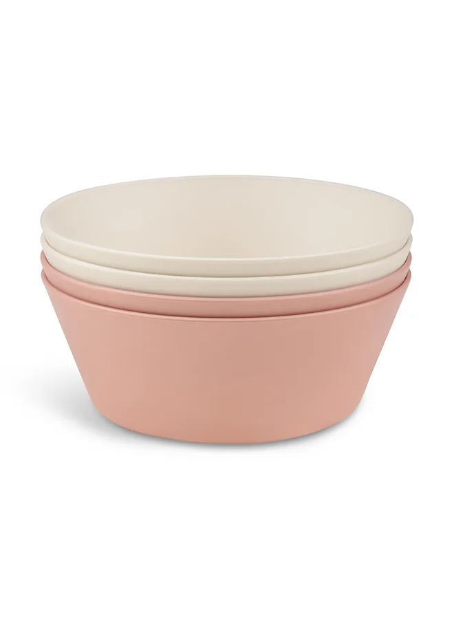 Citron Set of 4 Unbreakable Bowls 100% Organic, Reusable, Biodegradable, Environment Friendly And Unbreakable - Pink/Cream