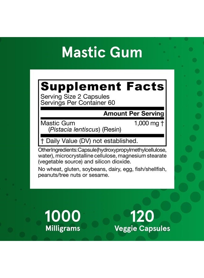 jarrow formulas Mastic Gum 1000 mg - for Gastric Health - 120 Veggie Caps - Naturally Sourced Formula Supporting Stomach & Duodenal Health - Dietary Supplement - 60 Servings - Vegan - Image 3