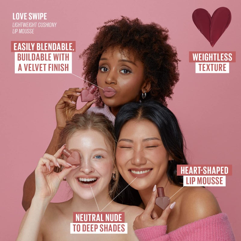 Kaja Lip Mousse - Love Swipe 04 Swipe Right | with Raspberry Seed Oil and Vitamin E, Buildable, Blendable, Moisturizing, Velvet Finish, Weightless Texture, Deep Shades, 0.22 Oz - Image 2