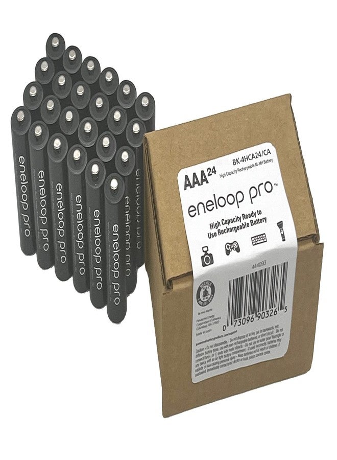 إنيلوب بطاريات إينيلوب باناسونيك BK-4HCA24/CA برو AAA عالية السعة من نوع Ni-MH قابلة لإعادة الشحن، عبوة من 24 بطارية - Image 1