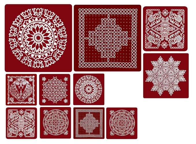 RANGOLI STICKER KOLAM STICKER FOR WALL TILE FLOOR STEEL STICKERMODEL MB2MM2MS7