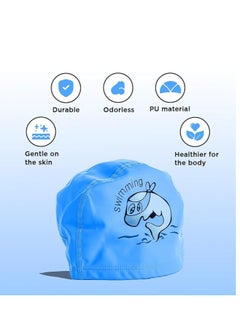 ENDLESS  Comfortable PU Swimming Cap with Cartoon Design | Elastic Waterproof Swimming Cap for Long and Short Hair with Thicker Edge | Kid's Size | Material : PU  - Image 2