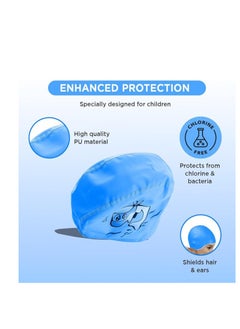ENDLESS  Comfortable PU Swimming Cap with Cartoon Design | Elastic Waterproof Swimming Cap for Long and Short Hair with Thicker Edge | Kid's Size | Material : PU  - Image 4