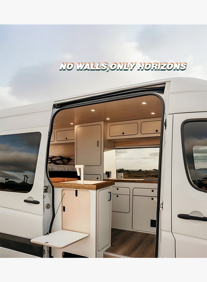 كورفوس حوض مطبخ متنقل (40.6 × 53.3 × 22.9 سم) - حوض سفلي من الستانلس ستيل 16 مقياس مع حوض مفرد ولوح تقطيع قابل للطي وصنبور - باللون الأبيض - Image 4