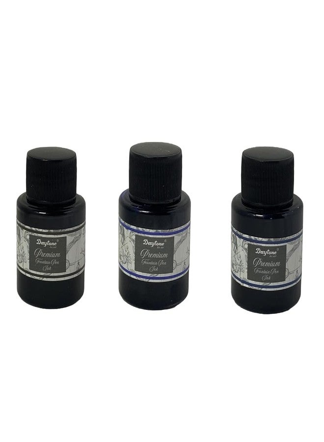 Daytone Premium Fountain Pen Ink (Trio Pack of 3) (Basic Kit: Antique Black, Oxford Blue, Regal Blue, 30 ml Each) - Image 2