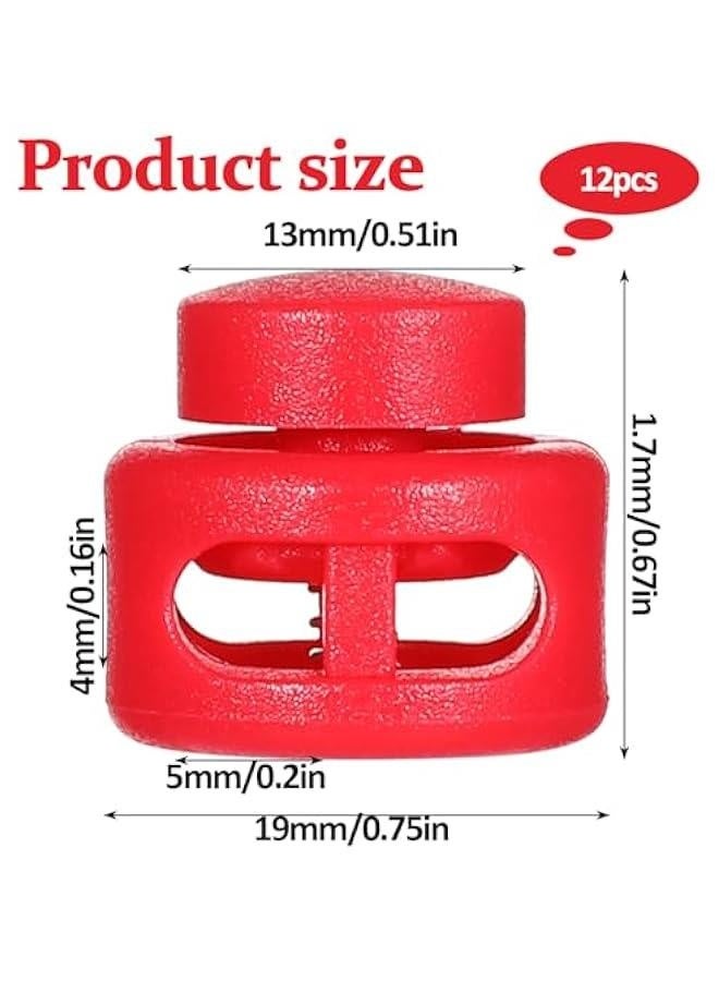 12PCS Assorted Colors Plastic Cord Locks, Toggles Spring Stopper Sliding Fastener ons Cord End Clasp for Drawstring Bags Clothes Backpacks Paracord Shoeslace  - Image 5